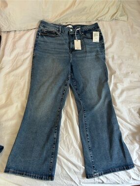 Good American Medium Blue Wide-Leg Jeans